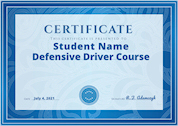 Traffic School Class Certificate