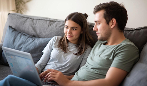 Teen student driver taking 6 Hour DETS class online Student Driver with Dad